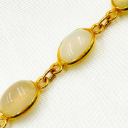 Ethiopian Opal Oval Shape Bezel Gold Plated Wire Chain.